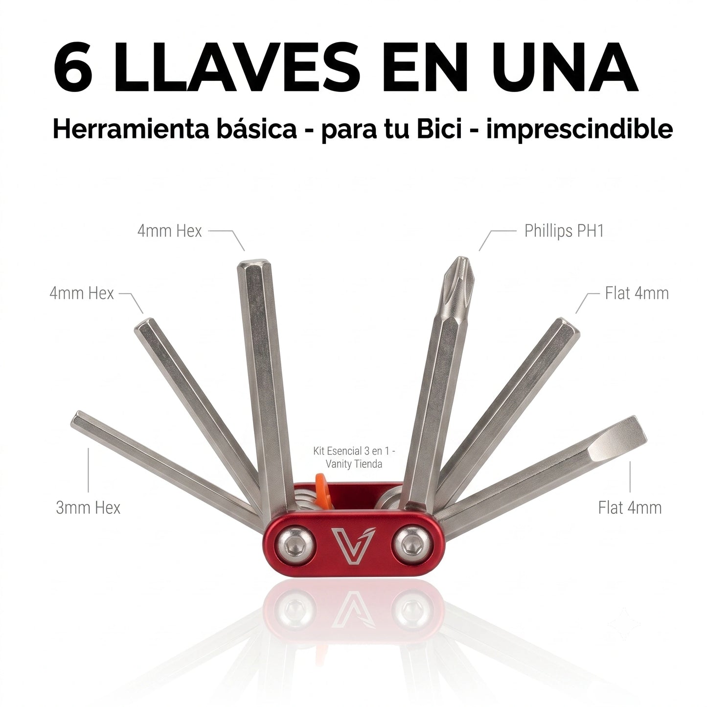 Kit Esencial 3 en 1 para Bicicletas · Bomba 120 PSI + Parches + Multiherramienta