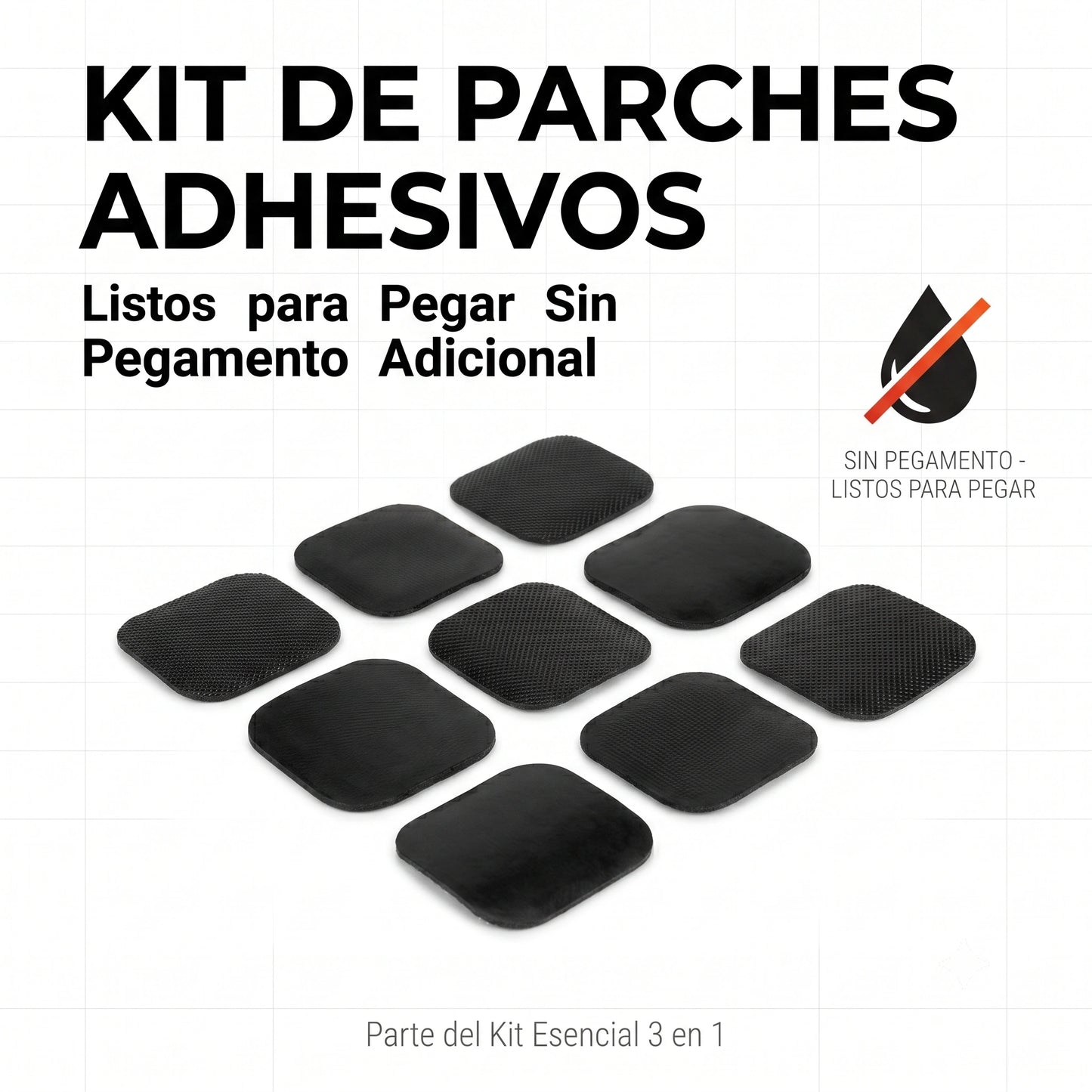 Kit Esencial 3 en 1 para Bicicletas · Bomba 120 PSI + Parches + Multiherramienta