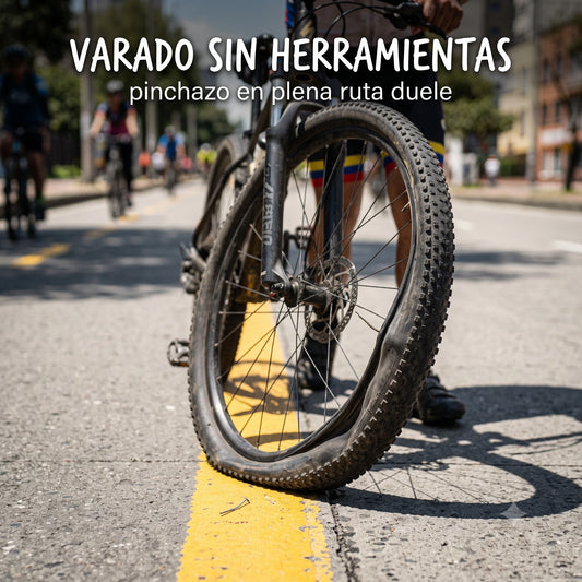 Kit Esencial 3 en 1 para Bicicletas · Bomba 120 PSI + Parches + Multiherramienta