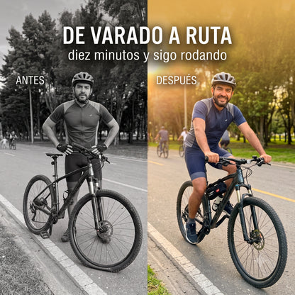Kit Esencial 3 en 1 para Bicicletas · Bomba 120 PSI + Parches + Multiherramienta
