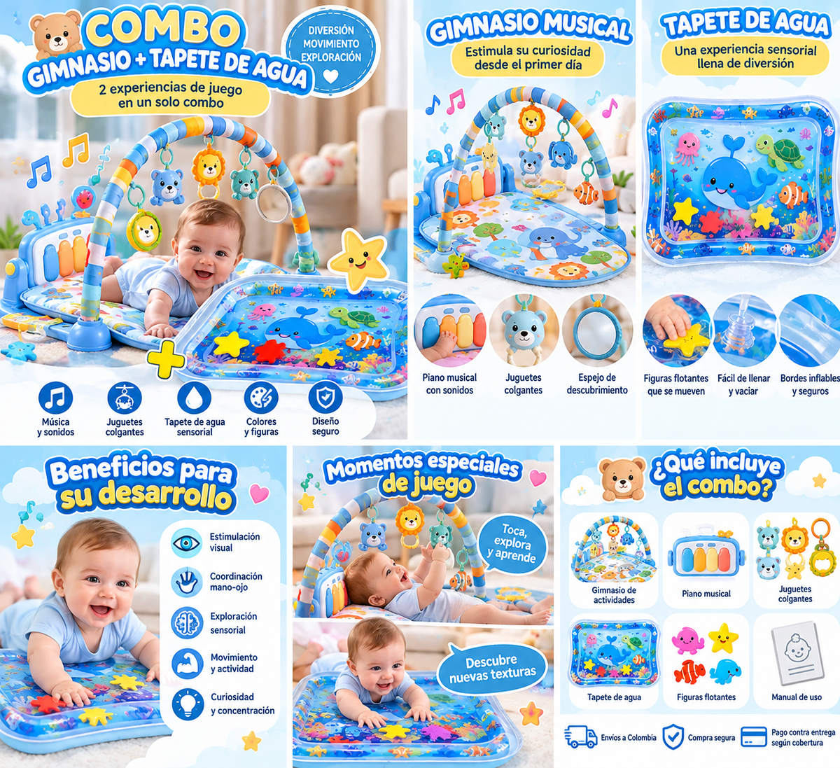 COMBO GIMNASIO + TAPETE DE AGUA
